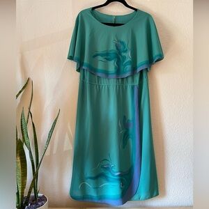 Vintage 1980s Cape Sun Dress M